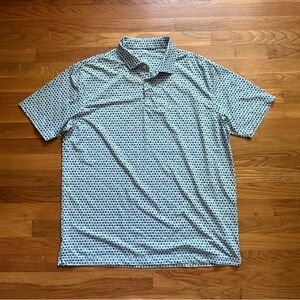 Rhoback Clover Performance Polo Shirt Men’s XL White Fairway Green